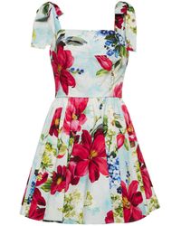 Dolce & Gabbana Floral Cotton Poplin Minidress - Multicolor
