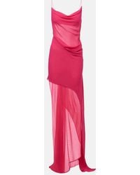 Christopher Esber - Vestido Largo De Georgette De Seda Drapeado - Lyst
