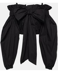 Patou - Bow-Detail Ruffled Cotton Crop Top - Lyst