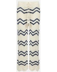 Anna Kosturova - Nautical Crochet Cotton Wide-Leg Pants - Lyst