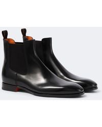 Santoni - Bottines Chelsea En Cuir - Lyst