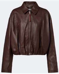 Loewe - Draped Leather Jacket - Lyst