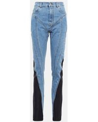 Mugler - Twist-panelled High-waist Jeans - Lyst