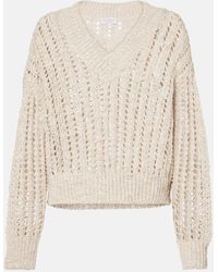 Brunello Cucinelli - Pullover Aus Strick Mit Pailletten - Lyst