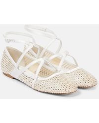 Jimmy Choo - Astoria Mesh Embellished Ballet Flats - Lyst