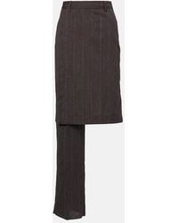 Bottega Veneta - Asymmetric Striped Wool Skirt Pants - Lyst