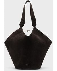 KHAITE - Lotus Small Suede Tote Bag - Lyst