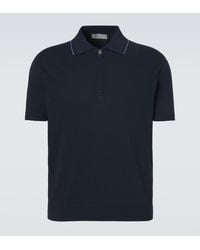 Canali - Cotton Zip-Up Polo Shirt - Lyst