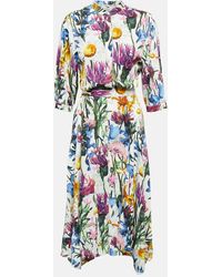 Stella McCartney - Floral Satin Midi Dress - Lyst