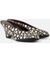 KHAITE - Cloak 75 Studded Leather Wedge Mules - Lyst