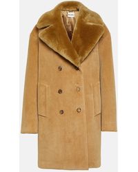 Miu Miu - Mantel Aus Cord Mit Shearling - Lyst
