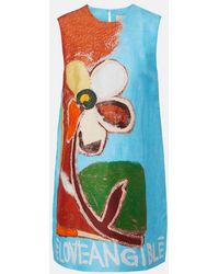ALÉMAIS - X Mlak Lenny Printed Linen-Blend Minidress - Lyst