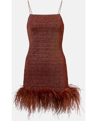 Oséree - Minikleid Lumiere Plumage Mit Federn - Lyst