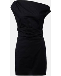 STAUD - Phare Ruched Cotton Poplin Minidress - Lyst