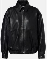 Nour Hammour - Doran Oversized Leather Blouson Jacket - Lyst