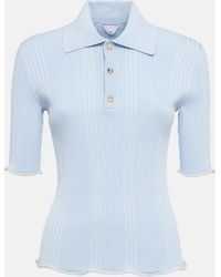 Bottega Veneta - Ribbed-knit Cotton Polo Shirt - Lyst