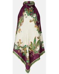 ALÉMAIS - Ruthie Floral Halterneck Top - Lyst