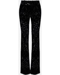 Gucci - Floral Devore Velour Straight Pants - Lyst