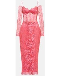 Rasario - Abito Midi Bustier - Lyst