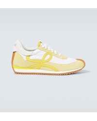 Loewe - Paula's Ibiza Flow Runner Leather-trimmed Suede And Shell Sneakers - Lyst
