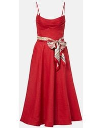 Zimmermann - Rebellion Linen Midi Dress - Lyst