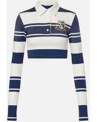 Acne Studios - Polo Cropped De Algodon A Rayas - Lyst