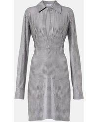 The Attico - Crystal-Embellished Jersey Shirt Dress - Lyst
