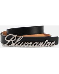 Blumarine - Logo Embellished Leather Belt - Lyst