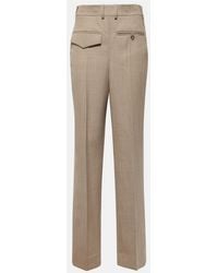 Victoria Beckham - Pressed-Crease Straight-Leg Trousers - Lyst