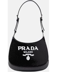 Prada - Cleo Small Sequined Shoulder Bag - Lyst