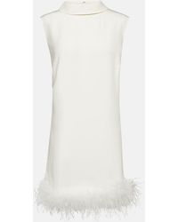 RIXO London - Bridal Candice Feather-trimmed Silk Minidress - Lyst