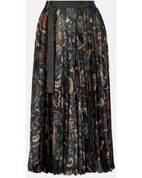 Sacai - Floral Pleated Midi Skirt - Lyst