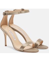 Manolo Blahnik - Chaos Satin Sandals - Lyst