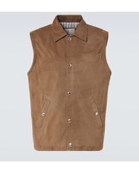 Brunello Cucinelli - Veste Sans Manches En Daim - Lyst