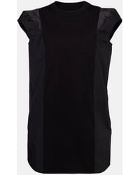 Sacai - Poplin And Jersey T-Shirt Dress - Lyst