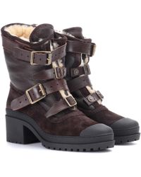 burberry boots womens purple