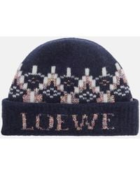 Loewe - Fair Isle Sequined Wool-Blend Beanie - Lyst