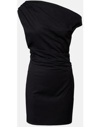 STAUD - Phare Ruched Cotton Poplin Minidress - Lyst