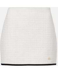 Valentino - Cotton Tweed Miniskirt - Lyst