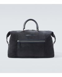 Kiton - Leather-Trimmed Suede Duffel Bag - Lyst