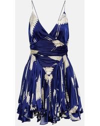 KHAITE - Margot Printed Satin Minidress - Lyst