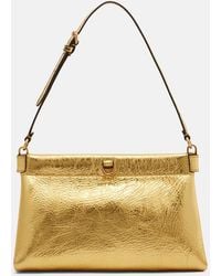 Etro - Clutch Talk Small Aus Metallic-Leder - Lyst