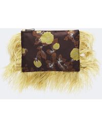 La DoubleJ - Clutch Devon De Jacquard Con Plumas - Lyst