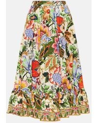 Etro - Pleated Poplin Midi Skirt - Lyst