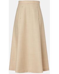 Moncler - Virgin Wool Midi Skirt - Lyst
