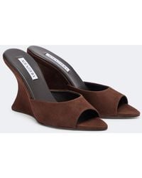 Aquazzura - Bisous Wedge Suede Mules - Lyst