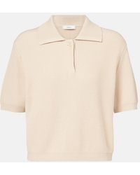 Vince - Ribbed-Knit Silk And Cotton Polo Shirt - Lyst