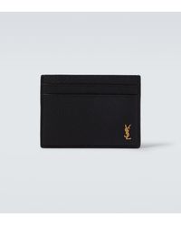 Saint Laurent - Tiny Cassandre Leather Card Holder - Lyst