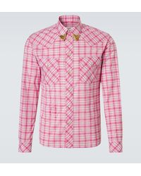 Versace - Checked Cotton Poplin Shirt - Lyst