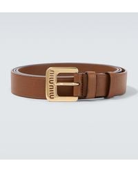 Miu Miu - Logo Leather Belt - Lyst